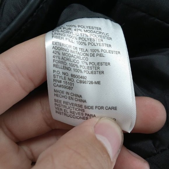 Celebrity Pink Coat Womens‎ Small Black Fitted Streetwear Quilted Faux Fur Hood - Picture 4 of 10